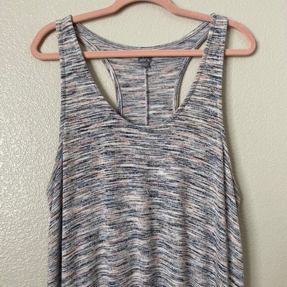 Aerie Jumpsuit Womens Large Blue Pink Knit Playsuit Overall Stretch Heather Cozy - Picture 4 of 11